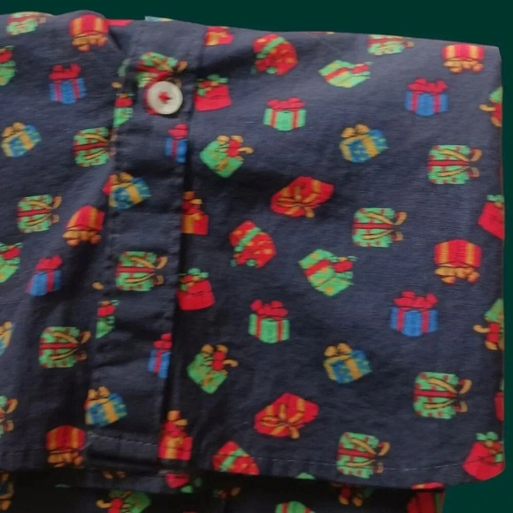 Original Penguin Short Sleeve Button-Up Shirt Gift Print size medium navy blue - Picture 4 of 16